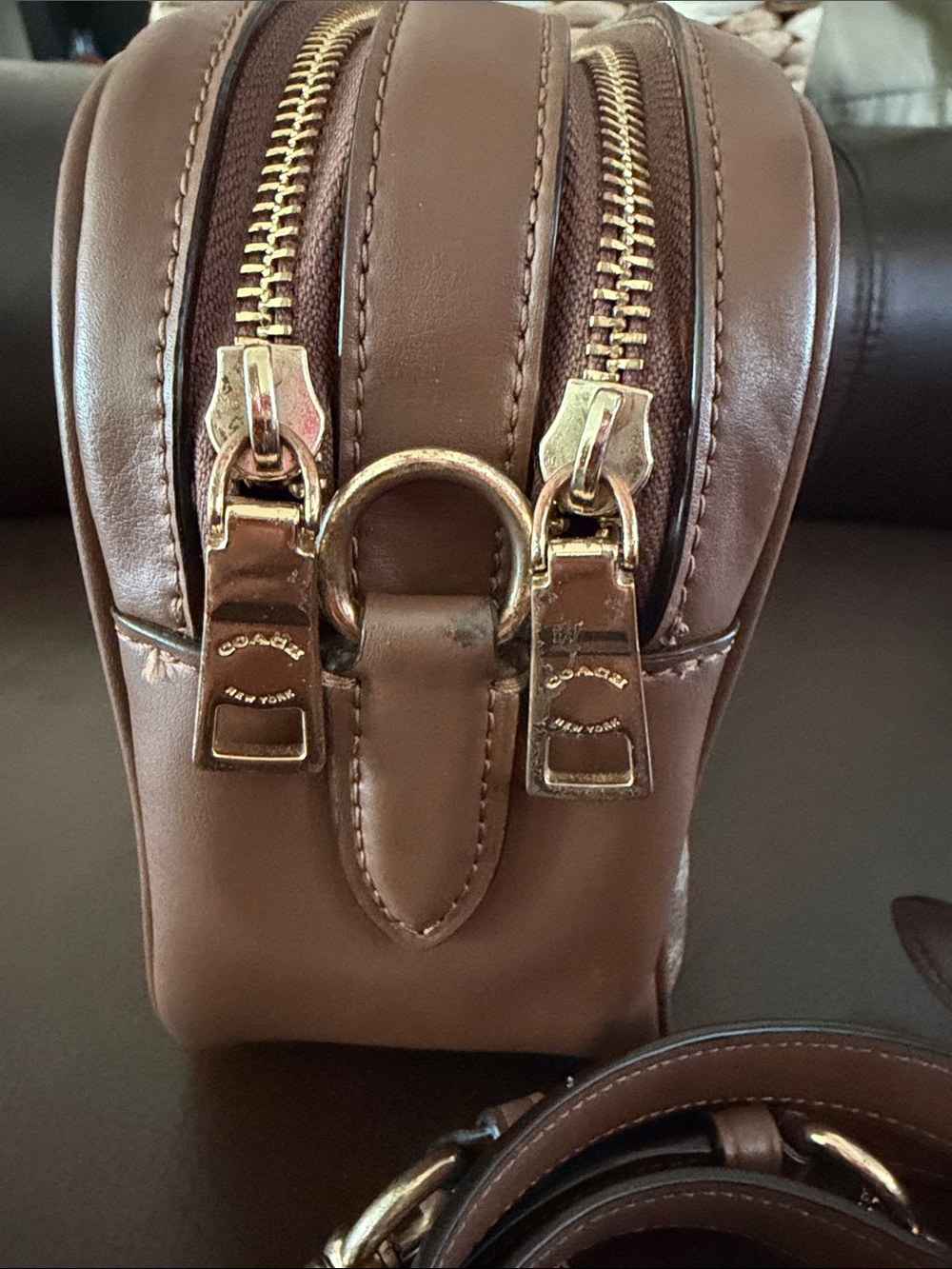 Coach Brown Signature Canvas Crossbody with Leather Trim - Picture 2 of 15